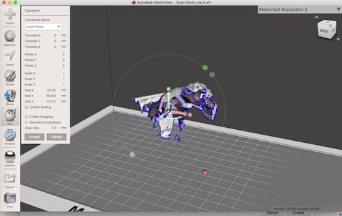 Aligning the 3D Scan in MeshMixer