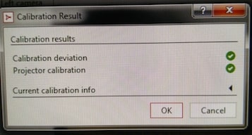 Calibration success popup