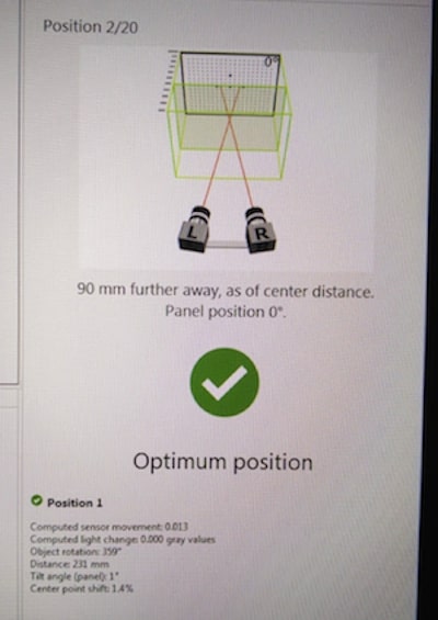 Software steps to calibrate the scanner